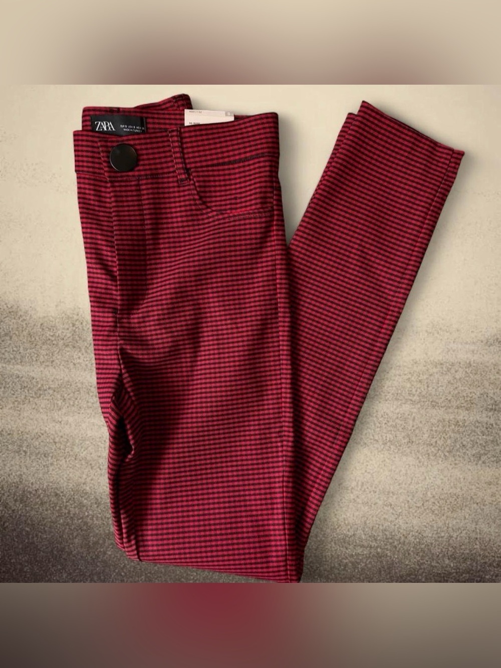 Zara High-Rise Checkered Pants